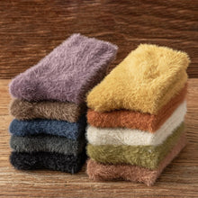5 Pairs Winter Warm Soft Fluffy Socks Women Velvet Solid Thicken Thermal Mink Fur Sock