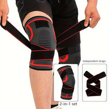 Copper Knee Brace Supports with Strap - Black Compression Sleeve, Suitable for Running, Weightlifting, Outdoor Sports