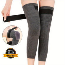 2 PCS Non-Slip Cashmere Wool Knee Pads Leg Warmer with Strap Adjustable for Men & Women