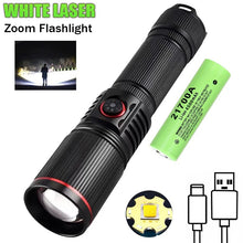 Powerful LED Flashlight Rechargeable Portable Torch White Laser Outdoor Light