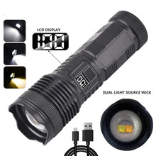 High-Brightness Flashlight Rechargeable Telescopic Zoom Flashlight Outdoor Camping Spotlight Flashlight