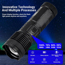 High-Brightness Flashlight Rechargeable Telescopic Zoom Flashlight Outdoor Camping Spotlight Flashlight