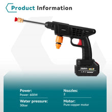 High Pressure Water Gun Cleaner Handheld Cordless Electric Spray Gun Garden Car Power Tool