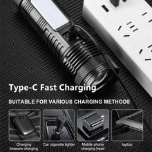 High-Brightness Flashlight Rechargeable Telescopic Zoom Flashlight Outdoor Camping Spotlight Flashlight