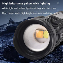 High-Brightness Flashlight Rechargeable Telescopic Zoom Flashlight Outdoor Camping Spotlight Flashlight