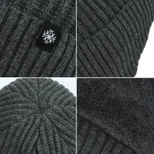 Men's Winter Velvet Beanie Hat with Earflaps Knit