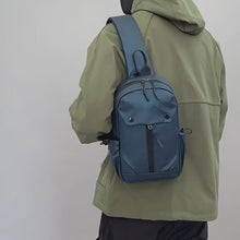 Men's Shoulder Messenger Bag, Large Capacity and Lightweight Waterproof Breast Bag Multi-functional Leisure Travel Backpack