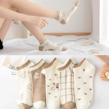 5 Pairs New Fashion Floral Print Low Cut Ankle Cute Summer Breathable Socks