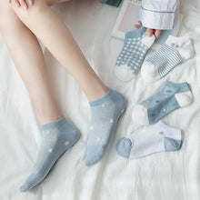 5 Pairs New Fashion Floral Print Low Cut Ankle Cute Summer Breathable Socks