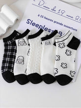 5 Pairs New Fashion Floral Print Low Cut Ankle Cute Summer Breathable Socks