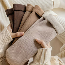 5 Pairs Unisex Fleece-Lined Thermal Winter Socks - Soft Warm Elastic Floor Socks