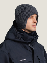 Men's Winter Velvet Beanie Hat with Earflaps Knit
