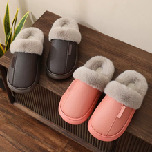 Men's Women Warm Plush Soft Slippers, Indoors Anti-slip Winter Floor Bathroom Plush House Slippers