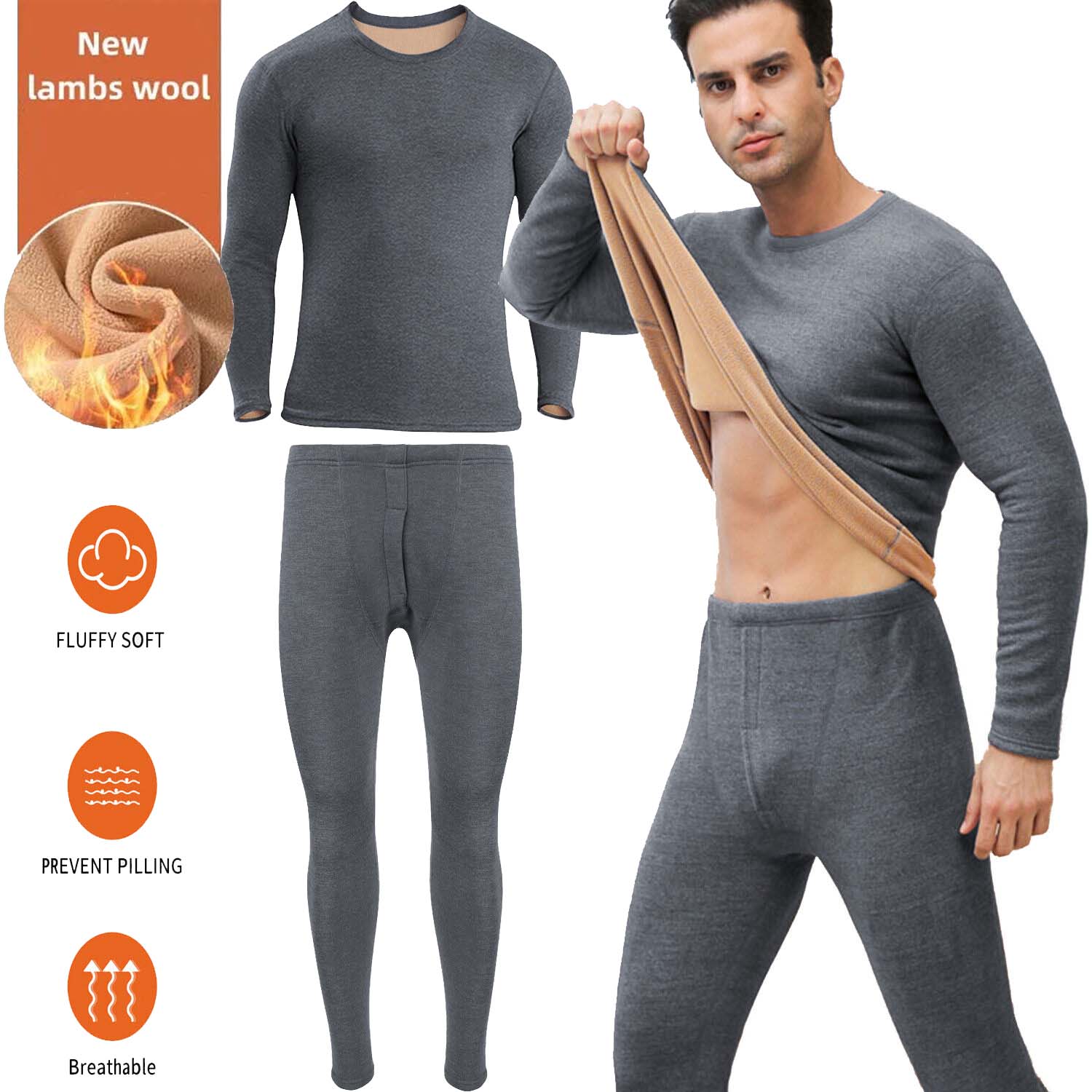 Premium Quality Lamb Wool Winter Thermal Underwear Set– arzaan.pk