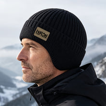 Men's Winter Velvet Beanie Hat with Earflaps Knit