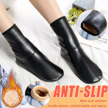 2 Pairs Winter Warm PU Leather Thermal Non-Slip Indoor Soft Floor Socks