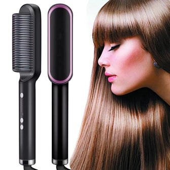 Hair Straightener Comb, Fast Ceramic Heating Ionic Straightening Brush