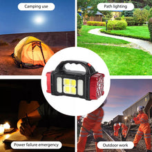 Portable Powerful Solar LED Flashlight With COB Work Lights USB Rechargeable Handheld 4 Lighting Modes