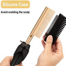 Hot Comb Hair Straightener Heat Pressing Comb, Portable Travel Anti-Scald Straightener Press Comb