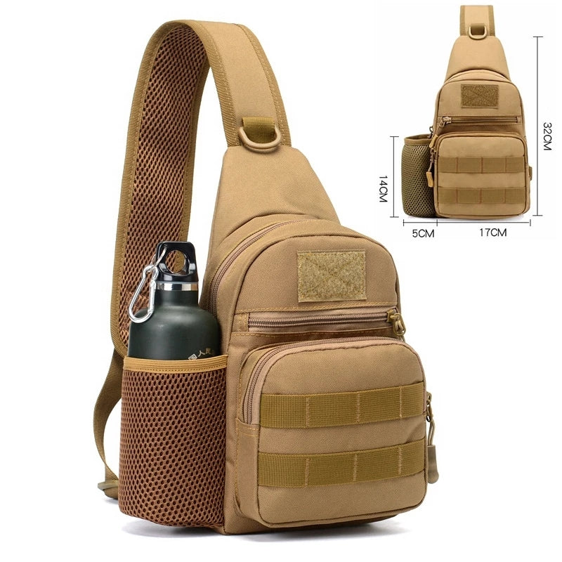 Tactical Military Chest Sling Bag Water Resistant MOLLE Shoulder Backp ...