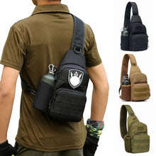 Tactical Military Chest Sling Bag Water Resistant MOLLE Shoulder Backpack Men's One Strap Daypack with Water Bottle Holder