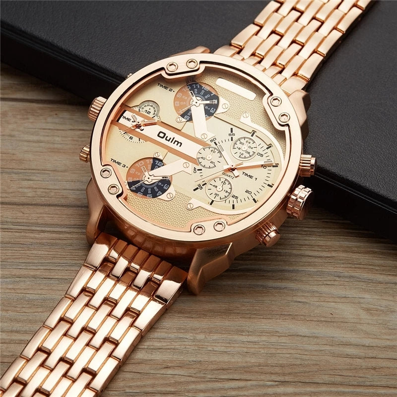 Oulm 3548 Luxury Brand Unique Stainless Steel 2 Watch arzaan.pk