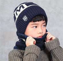 Kids Winter Beanie Hats and Scarf Set Warm Knitted Skull Cap Neck Warmer