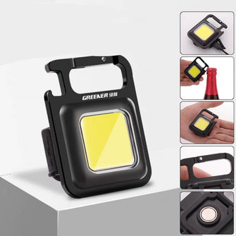 Multi-Function COB Rechargeable Keychain Light Mini Flashlight Portable Pocket Work Light with Bottle Opener