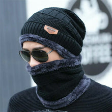 Winter Knitting Skull Cap and Neck Scarf Wool Warm