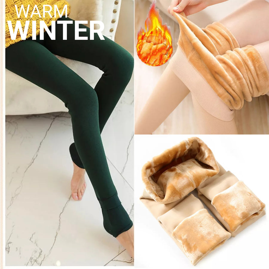 Cashmere Winter Warm Fleece Ladies Tights Free Size arzaan.pk
